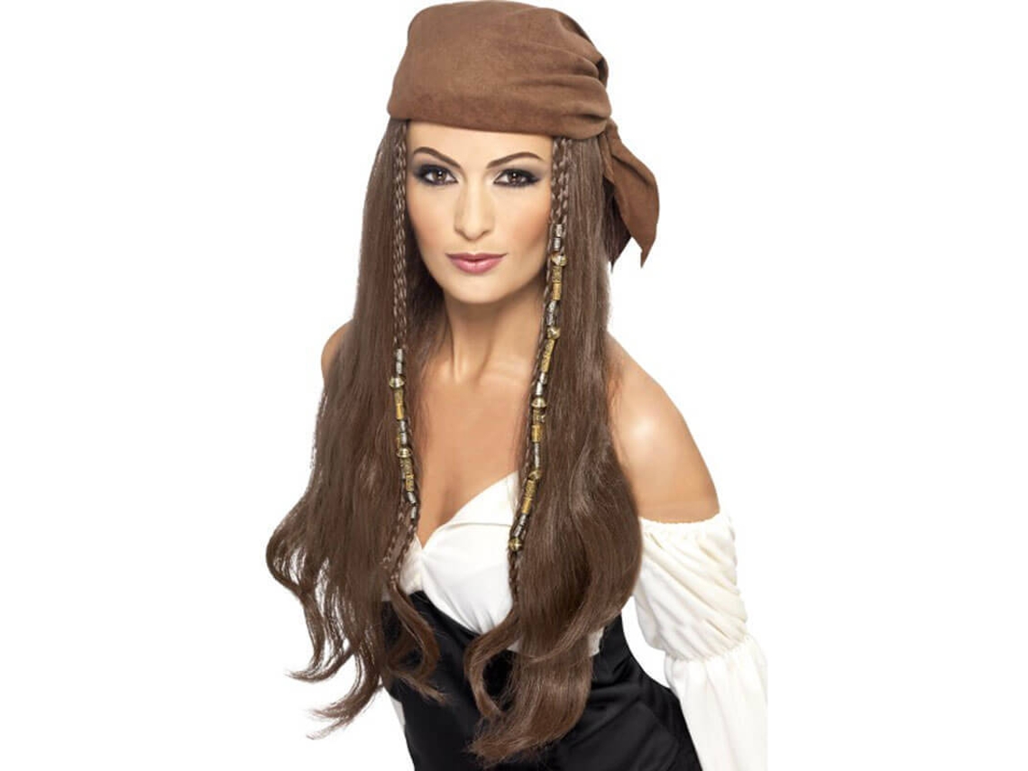 Peluca DISFRAZZES Castaña Y Bandana Pirata (Talla: Talla Universal)