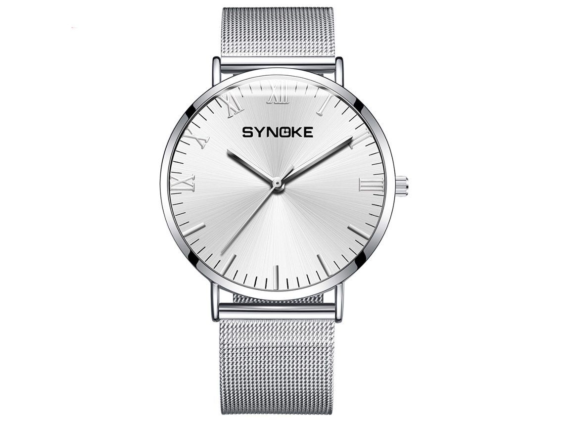 Reloj Hombre De Moda Correa Acero Inoxidable Cuarzo Analógico 9106