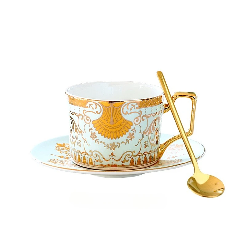(estilo D 240 Ml) Taza De Café/oficina De Porcelana Fina Con Borde Dorado De Lujo Europeo