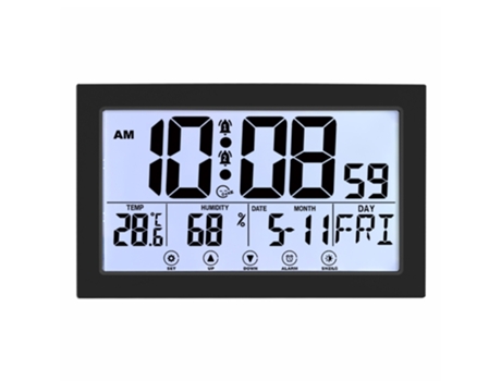 Reloj despertador electrónico digital con pantalla táctil creativa, temperatura y humedad