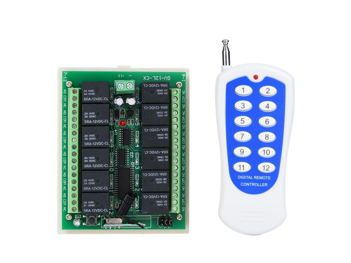 Relé De Control Remoto Inalámbrico 12 Canales Con Placa De Circuito Impreso 12v
