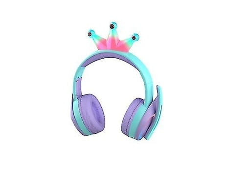 Auriculares Bluetooth YDCY luminosos Little Crown para niños
