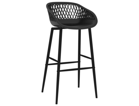 Conjunto 4 Taburete de cocina VIDAXL Negro Plástico (48x47.5x95.5 cm)