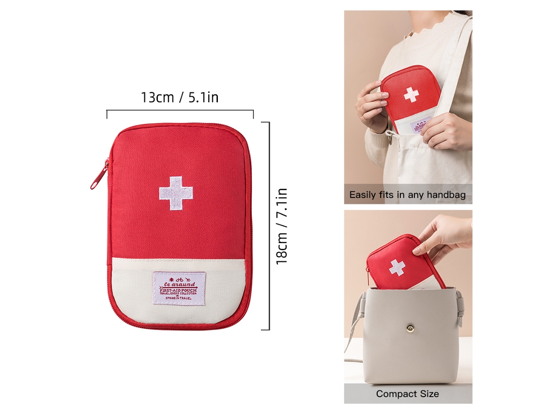 Botiquín de primeros auxilios vacío para el hogar, viajes, acampadas y senderismo, almacenamiento médico.
