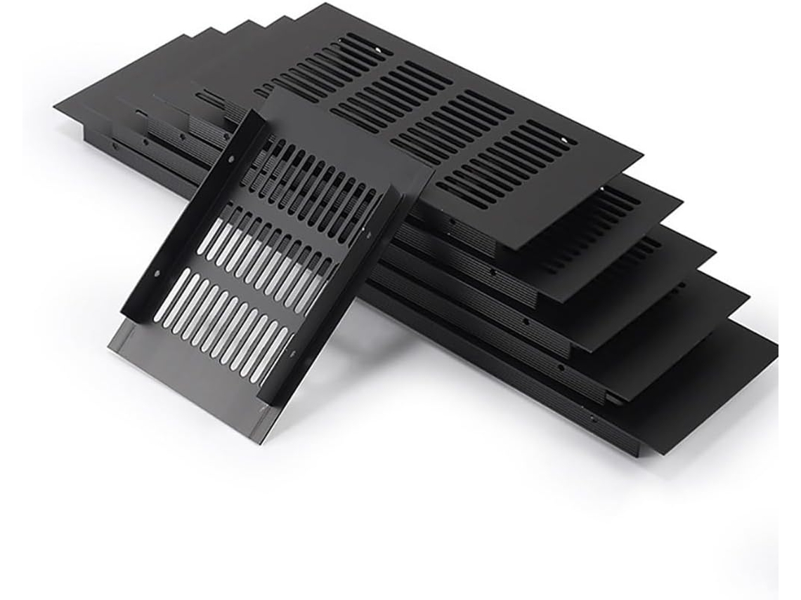 Rejilla De Ventilación Aleación Aluminio Negro, Malla Transpirable Rectangular Para Armario Zapatos, Rejill...