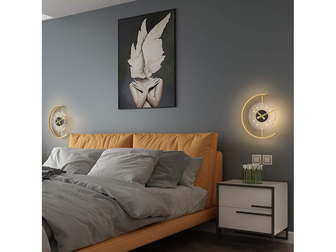 Reloj de pared digital LED con diseño 3D creativo para dormitorio y oficina, despertador de pared.