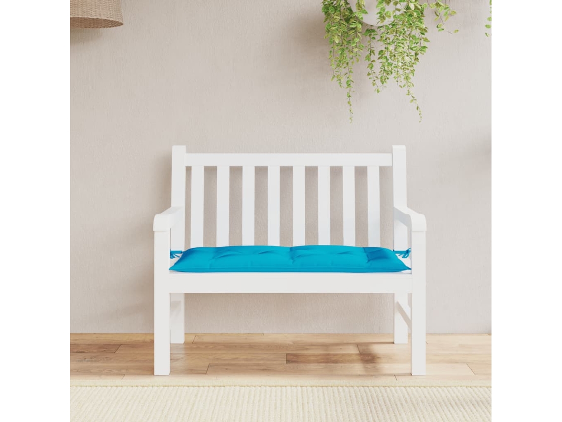 Cojín De Banco De Jardín Tela Oxford Azul 110x50x7 Cm