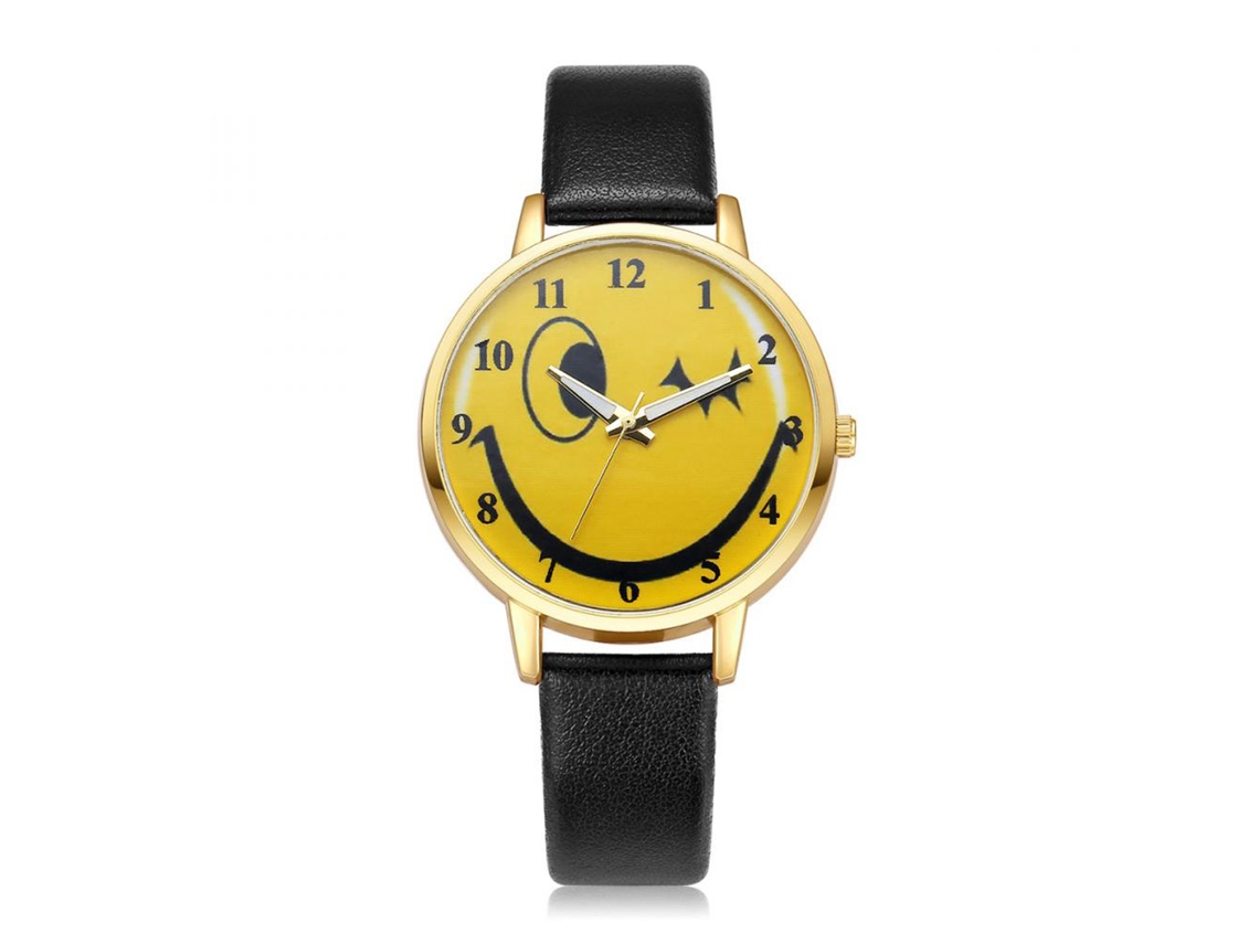 Reloj De Pulsera Analógico De Cuarzo Con Correa Pu Y Caja De Aleación Ivpai (negro)