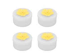 4 Piezas Comedero Para Colibríes De Forma Floral Manual Herramienta De Alimentación Para Aves Silvestres Jardín Exterior Amarillo