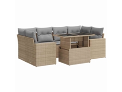 Maison Exclusive - Set Sofás De Jardín 7 Piezas Y Cojines Ratán Sintético Beige