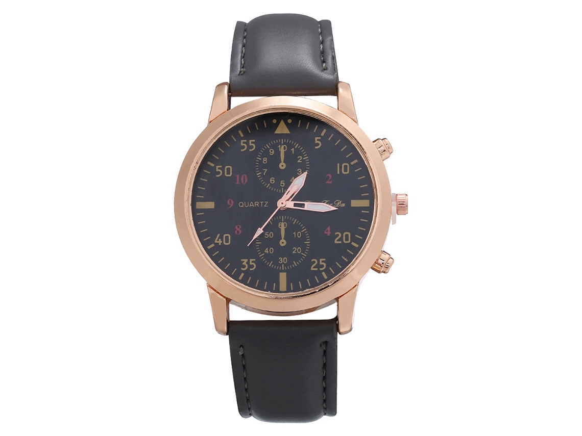 Relógio unissex CCQ Fashion Retro Bronze Couro PU Quartzo Pulse (azul)
