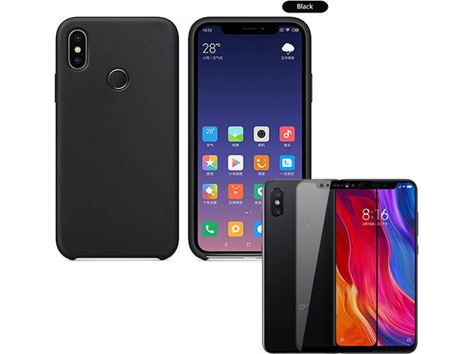 Kit Carcasa y Protector Cristal 5D Xiaomi Mi 8 SlimShield Negro