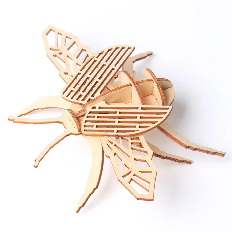 Rompecabezas de insectos de madera 3D, kit de montaje DIY MDUG (escarabajo)
