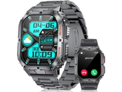 Reloj inteligente para hombres 1 96 AMOLED Fitness Tracker con respuesta Hacer llamadas Más de 100 modos deportivos Monitor de ritmo cardíaco YEMAESRE