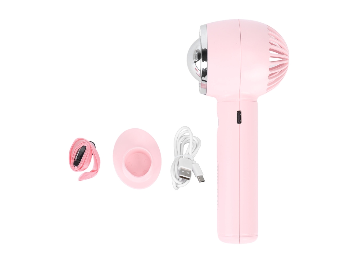 Ventilador portátil con 3 velocidades y recargable por USB - Rosa