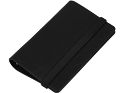 Maletín portátil Gokoco M5 con anillos de cuero PU negro, cubierta recargable para agenda y cuaderno, organizador liviano.