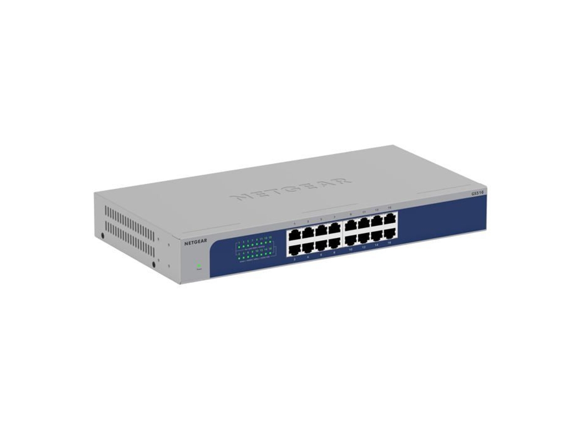 Conmutador Ethernet Gigabit Netgear Gs516 300eus de 16 puertos y eficiencia energética