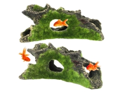 2026-2 Piezas Decoración De Árbol Para Acuario Con Agujeros Resina Hábitat Natural Para Peces Esconderse