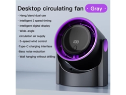 Negro Gris Ipree Ventilador Mini Silencioso Portátil Sin Aspas 100 Niveles Recargable Usb Pantalla Digital Alta Velocidad