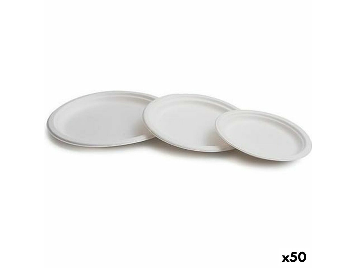Set de Platos ø 22,5 cm Blanco 50 Unidades