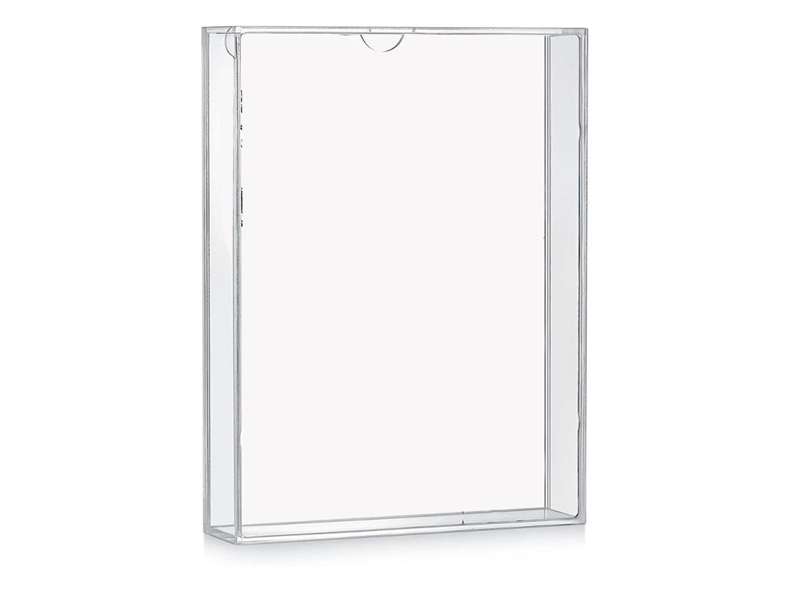 Marco de fotos acrílico con sombra, caja de exhibición de mesa DIY, caja de almacenamiento totalmente transparente Mdug