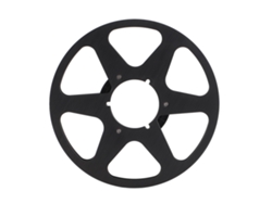 Carrete De Aluminio Vacío De 10 Pulgadas Con 6 Orificios Para Cintas De 1/4 De Pulgada, Color Negro.
