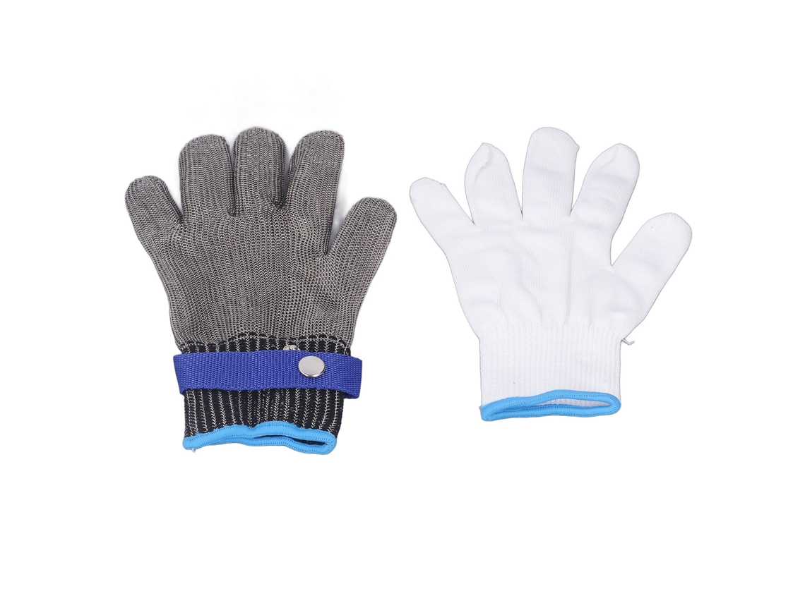 Juego De Guantes De Trabajo Resistentes A Los Cortes A9, Con Alambre De Acero Inoxidable Y Nailon, Para Cocinas Industriales.