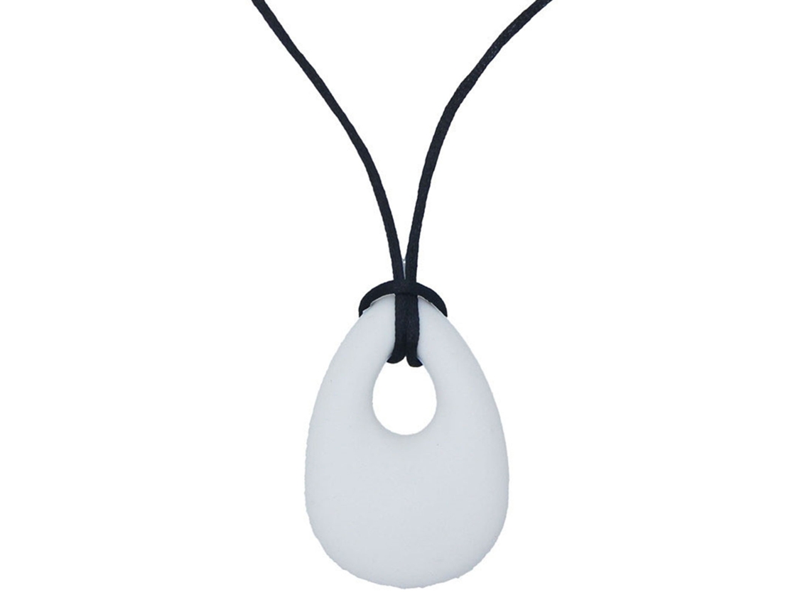 Colgante De Masticar Para Bebé En Silicona Suave Gotas De Lágrima Collar De Odontalgia Juguete Sensorial Blanco