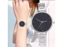Reloj De Pulsera Analógico De Cuarzo Para Mujer Con Brazalete De Acero, Elegante Estilo Plateado.