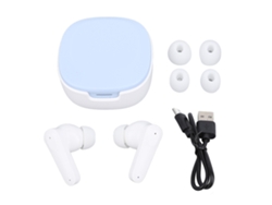 Auriculares Inalámbricos Bluetooth Intrauditivos Con Traductor, Control Táctil, Multilingües, Azul Y Blanco.