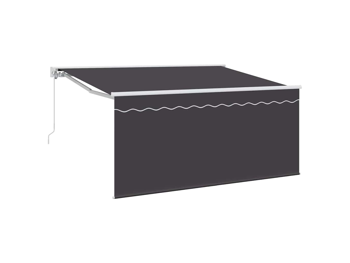 Maison Exclusive - Toldo Retráctil Rayado Manual Antracita 300 X 200 Cm Tela
