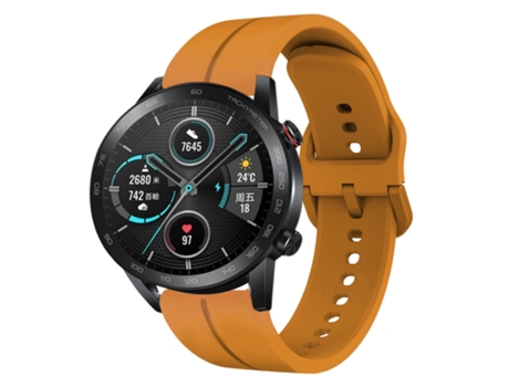 Correa de reloj inteligente para Honor MagicWatch2 42 mm 20 mm Bucle de silicona (amarillo ámbar)