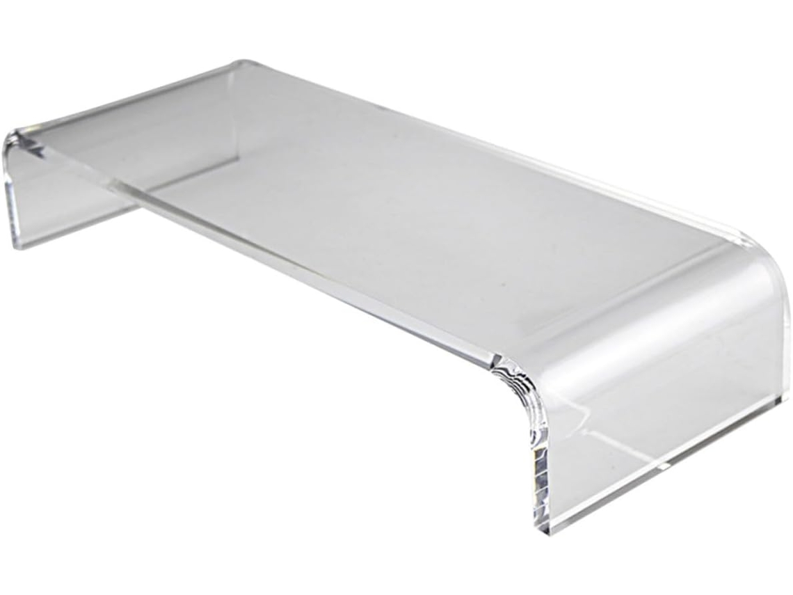 Soporte Para Monitor Que Eleva La Pantalla A La Altura De Los Ojos, Fabricado En Acrílico Transparente Duradero.