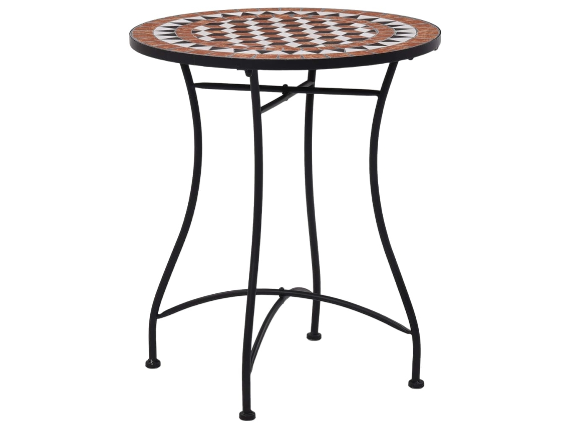 Mesa de bistró de mosaico de 60 cm de cerámica marrón DKD HOME DECOR