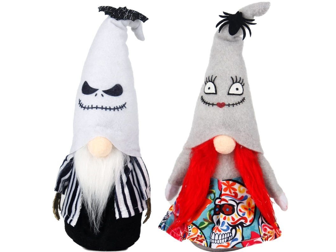 2026-linjou 2 Figuras De Gnomos De Halloween Decoración Fantasma Peluche Navideño Suave