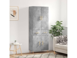 Aparador Alto Madera Contrachapada Gris Hormigón 69,5x34x180 Cm