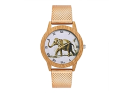 Reloj De Cuarzo Unisex Con Correa De Silicona Y Dial De Elefante Zhoulianfa (oro Rosa)