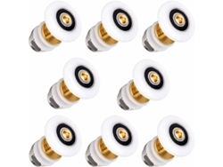 8 ruedas de ducha de repuesto de latón de 20 mm para puertas corredizas de vidrio con rodamientos de bolas Jortmrd