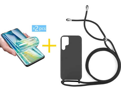 Carcasa + 2 Protectores de Pantalla para Samsung Galaxy S22 Ultra 5G SKYHE Negro