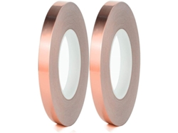 Cinta De Lámina De Cobre, 2 Cintas Conductoras Con Doble Adhesivo Para Vidrio Estampado Y Protección Electromagnética.