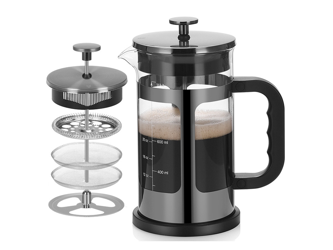 Cafetera de émbolo Chrui de 34 oz (negra)