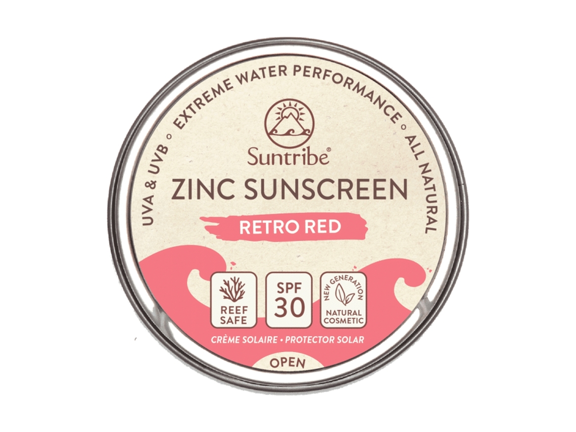 Suntribe - Protetor solar facial e vermelho esportivo retrô 15 g de creme