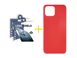 Pack 2 X Película de Cámara trasera + Funda SKYHE por Apple iPhone 16 Pro Silicona Líquida Rojo