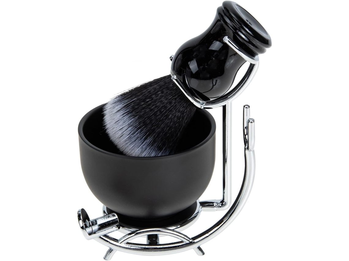 Soporte De Afeitado De Aleación De Hierro Con Brocha Para Bigote Y Tazón De Afeitar.