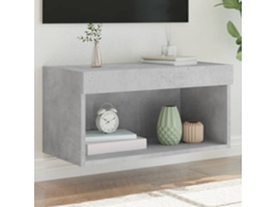 Mueble Para Tv | Armario Para Tv | Gabinete De Tv Con Luces Led Gris Hormigón 60x30x30 Cm
