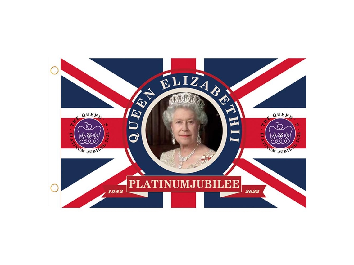 Bandera Británica Del Jubileo De Platino De La Reina, Union Jack, 1.5 M X 0.9 M, 70.º Aniversario.