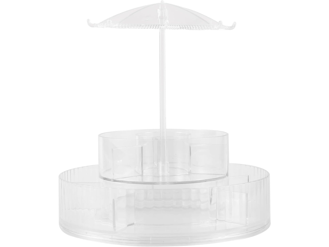 Organizador de maquillaje giratorio transparente multifuncional ES, con gran capacidad, Gokoco Dressing Room