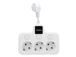 Enchufe Múltiple Con Interruptor De 3 Vías, Adaptador De Enchufe De 2 Pines, Extensor De Enchufe Blanco