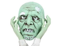Calavera Con Puño De Mano De Esqueleto, Decoración De Casa Embrujada, Propiedades De Terror, Halloween, Verde