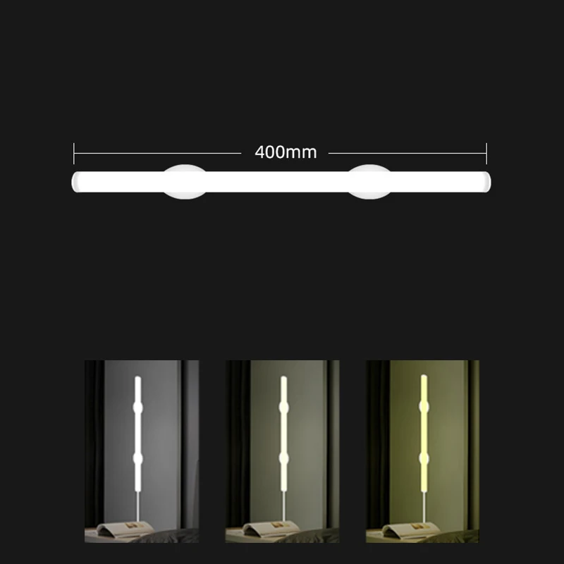 Lámpara de Mesa Magnética con LED (40 cm), Luz de Noche y Enchufe USB.